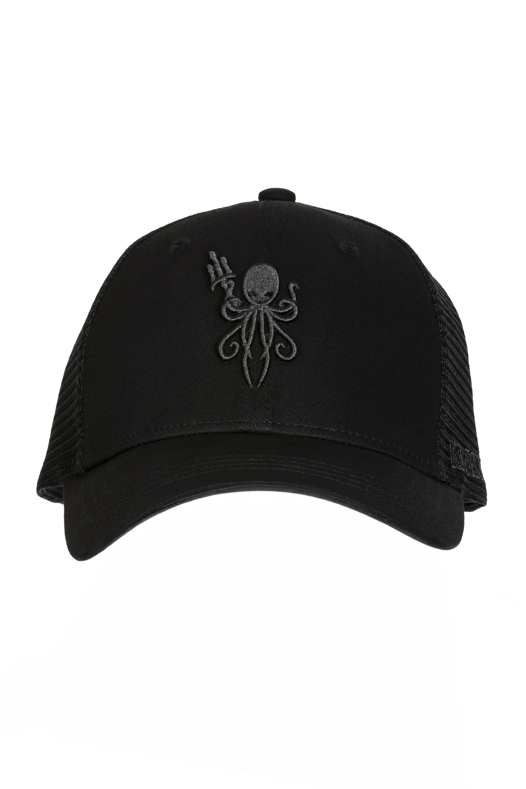 Kraken Sports Black Trucker Hat Black Logo