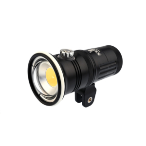 Kraken Sports Abyss 10000 underwater video light front view showing 10,000 lumen flood beam design.