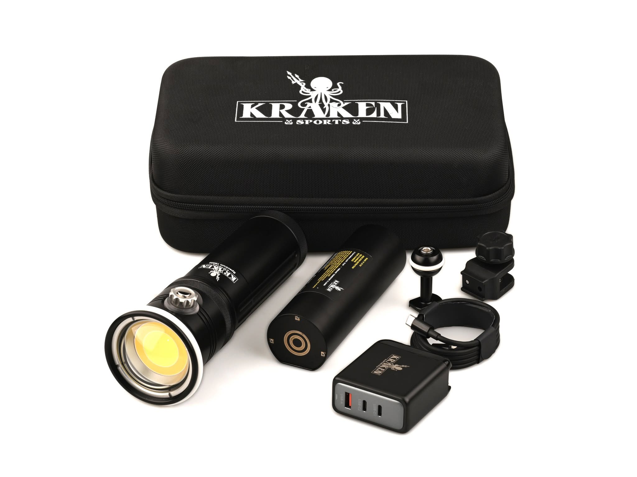 Kraken Spectrum 18000 kit with battery pack charger mounts and carrying case